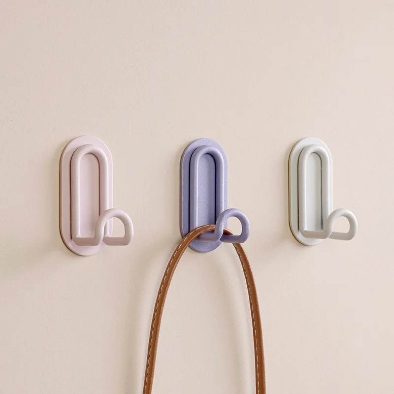 

2pcs Strong Adhesive Hook Non Punching Wall Hook Fridge Hook Key Wall Crochet Holder Kitchen Hooks Hanging Hanger Home Decor