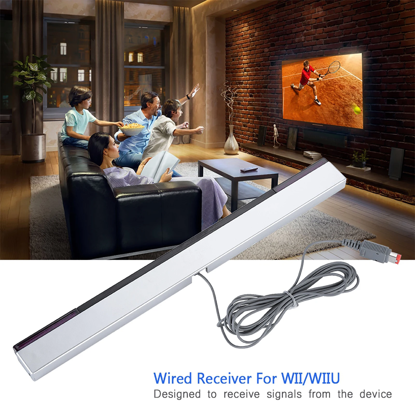 ZK40 Infrared IR Signal Ray Sensor Bar Wired Receiver & Stand for Nintendo WII Console