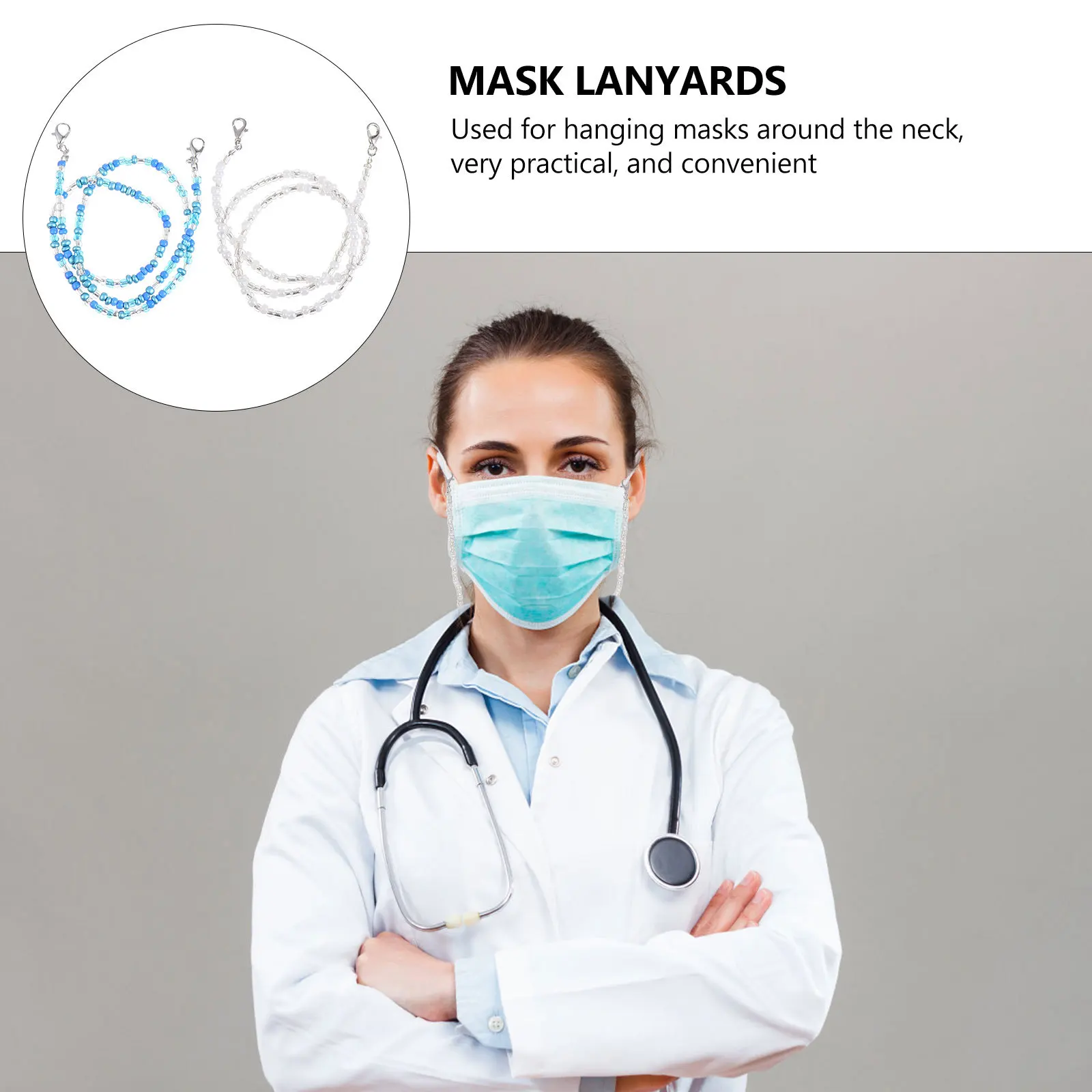 

2pcs Anti-Lost Chain Lightweight Mask Lanyards Durable Mask Hanging Chain For Neck Easy Carry Practical Accessories For Daily