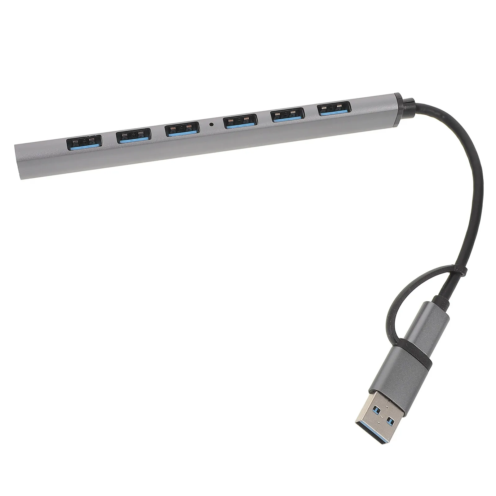 

7-портовый USB-хаб: высокоскоростная док-станция для передачи данных для ноутбуков, ПК, планшетов. Компактный, портативный, для дома, офиса и путешествий. Быстрая передача данных.