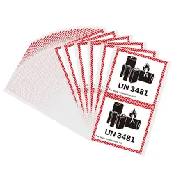 100Pcs Battery Fire Labels UN3481 Transport Lithium Battery Label with Adhesive 4.7