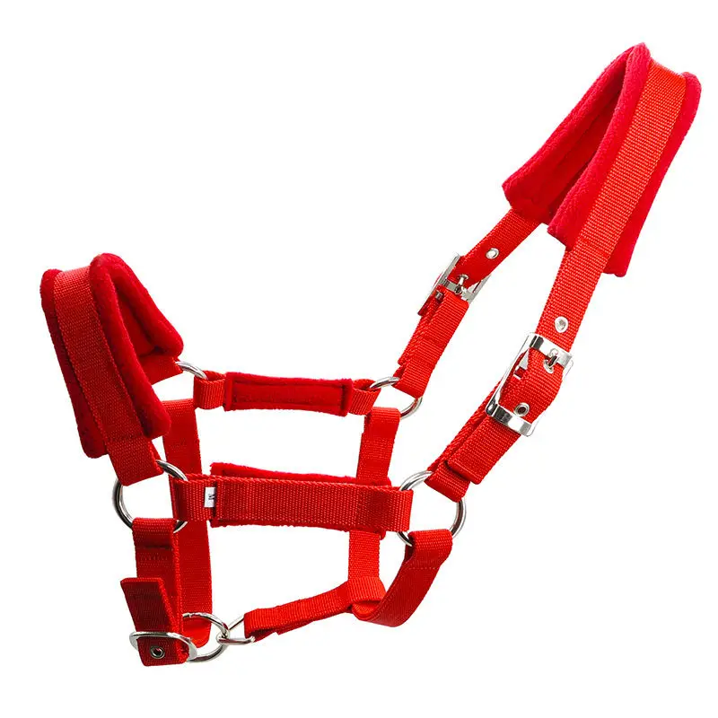 Customized Personalized Durable Lead Ropes Western Leather Embroidery Horse Nylon Halter 2