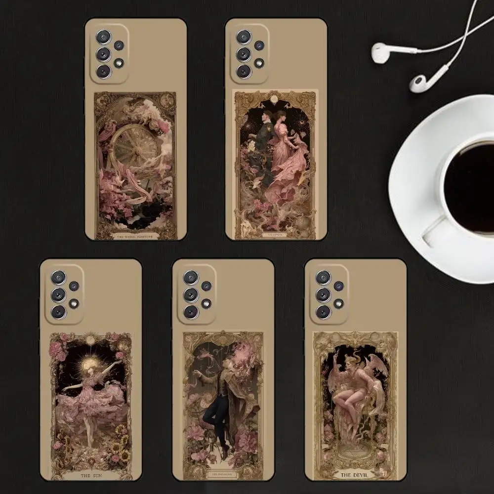 

Retro and ornate tarot cards Phone Case For Samsung S25,S24,S21,S22,S23,S30,Ultra,S20,Plus,Soft Silicone Black Cover