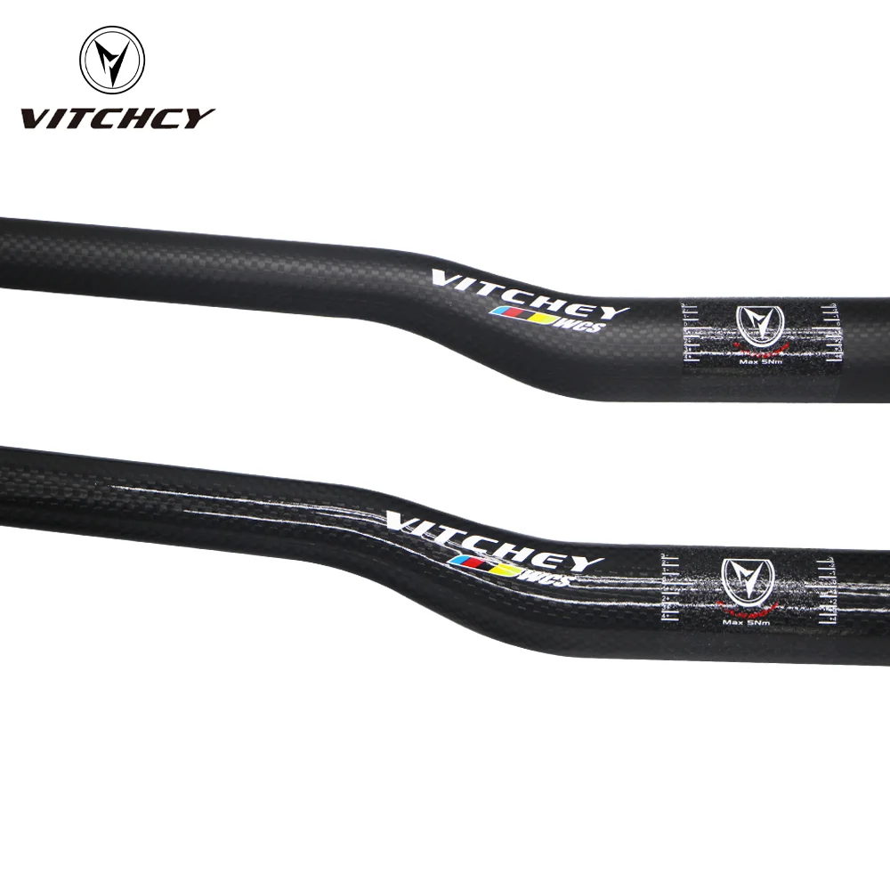 Vitchey WCS Mountain Bike 3K Full Carbon Handlebar Flat/Rise Carbon Bicycle Handlebar Ultralight MTB Parts 31.8MM