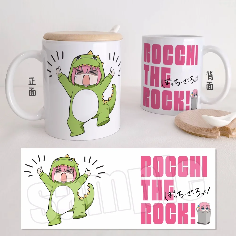 

Anime BOCCHI THE ROCK! Gotoh Hitori Water Cup Ceramic Mugs Coffee With Lid Spoon Cosplay