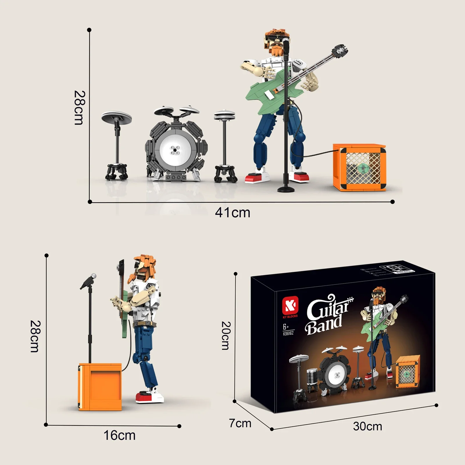 

721PCS Building Blocks K96162 Wandering Guitar Singer Bluetooth Speaker Connect Phone Play Music Box Assemble Toys Creative Gift