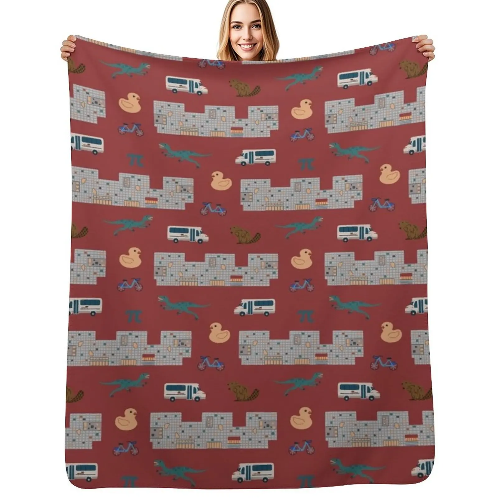 MIT Simmons Dorm Imagery Throw Blanket Thin blankets and throws Beach Sofa Quilt Baby Furry Blankets
