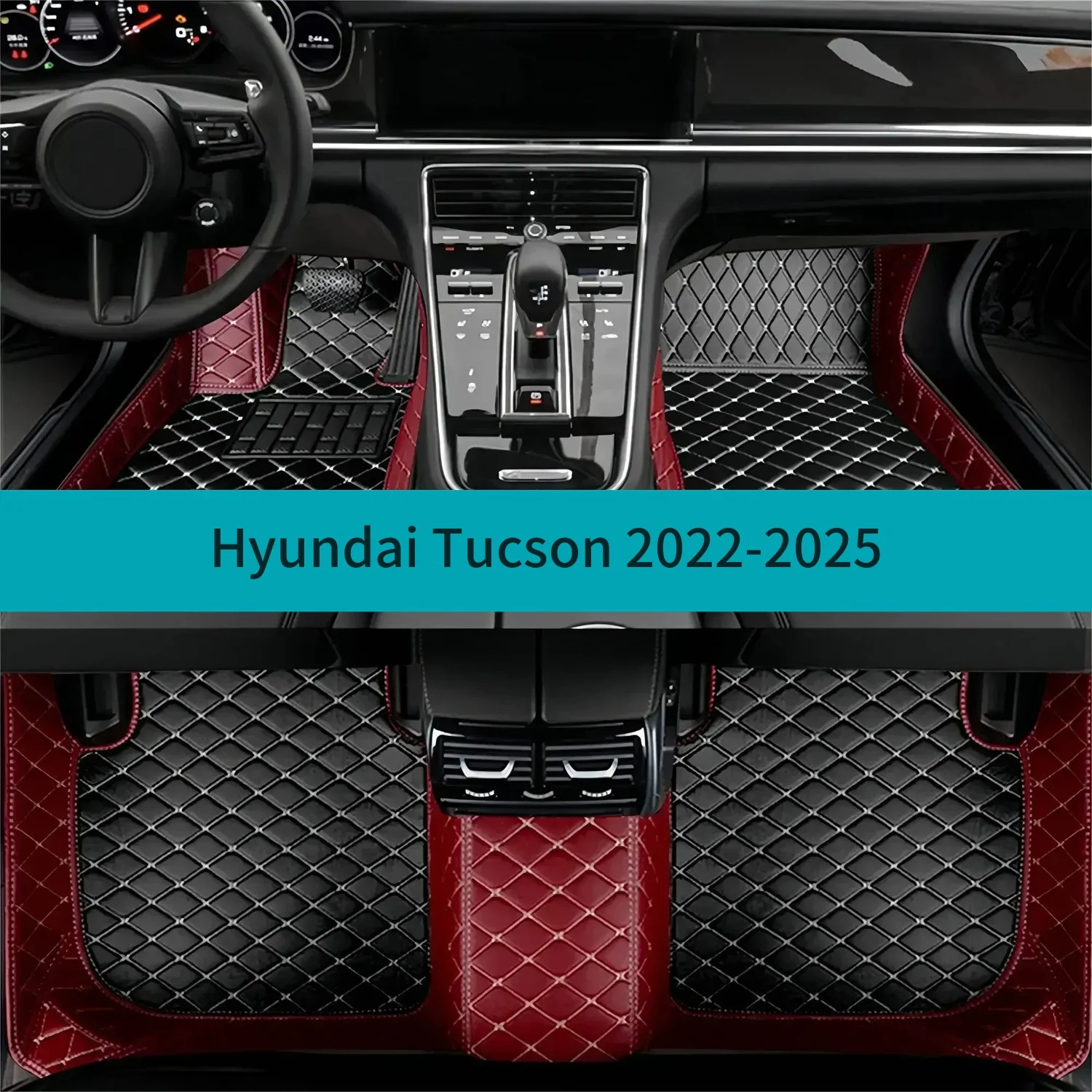 

Full Set Car Floor Mats for Hyundai Tucson 2022 2023 2024 2025 Luxury Leather Floor Mats for Cars Mats Carpets Car