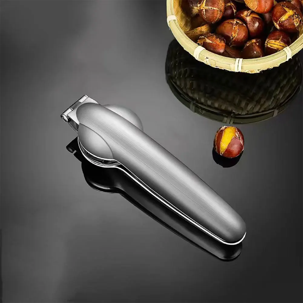 Stainless Steel Chestnut Tongs with Serrated Blades Chestnut Cutter Chestnut Clip Kitchen Appliances for Walnuts Chestnuts