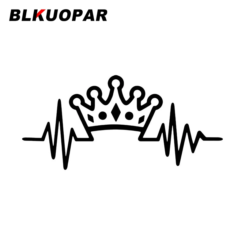 BLKUOPAR Crown Heartbeat Curve Car Stickers DIY Anime Personality Decal Waterproof Scratch-Proof Windows Graphics Car Goods