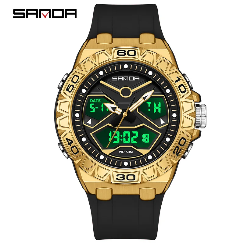 SANDA watch youth multi-function watch fashion Korean version outdoor waterproof sports electronic men's watch
