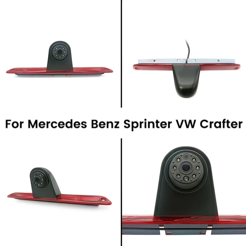 Vehicle Safety 3rd High Brake Light Parking Reverse Camera for Merc-edes Sprinter VW Crafter DODGE Sprinter - 6 LED Lights, CCD