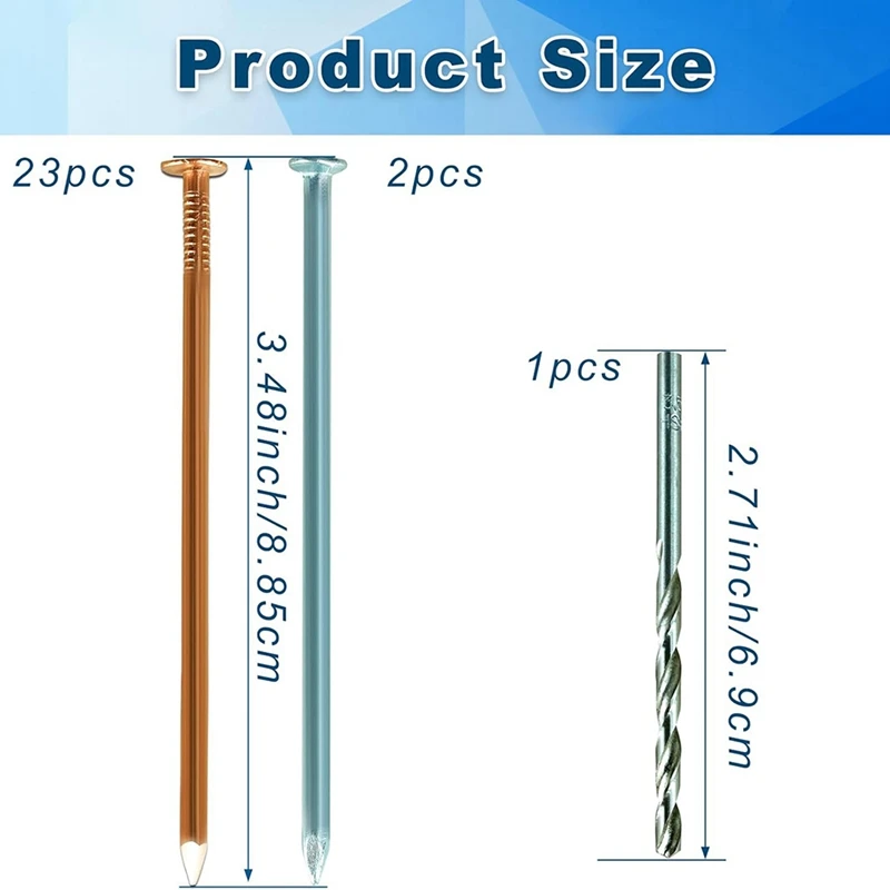 Copper Nails To Killing Trees,3.5 Inch Pure Copper Nails Bulk,Stump Removal Spikes Hardware Nails For Trees