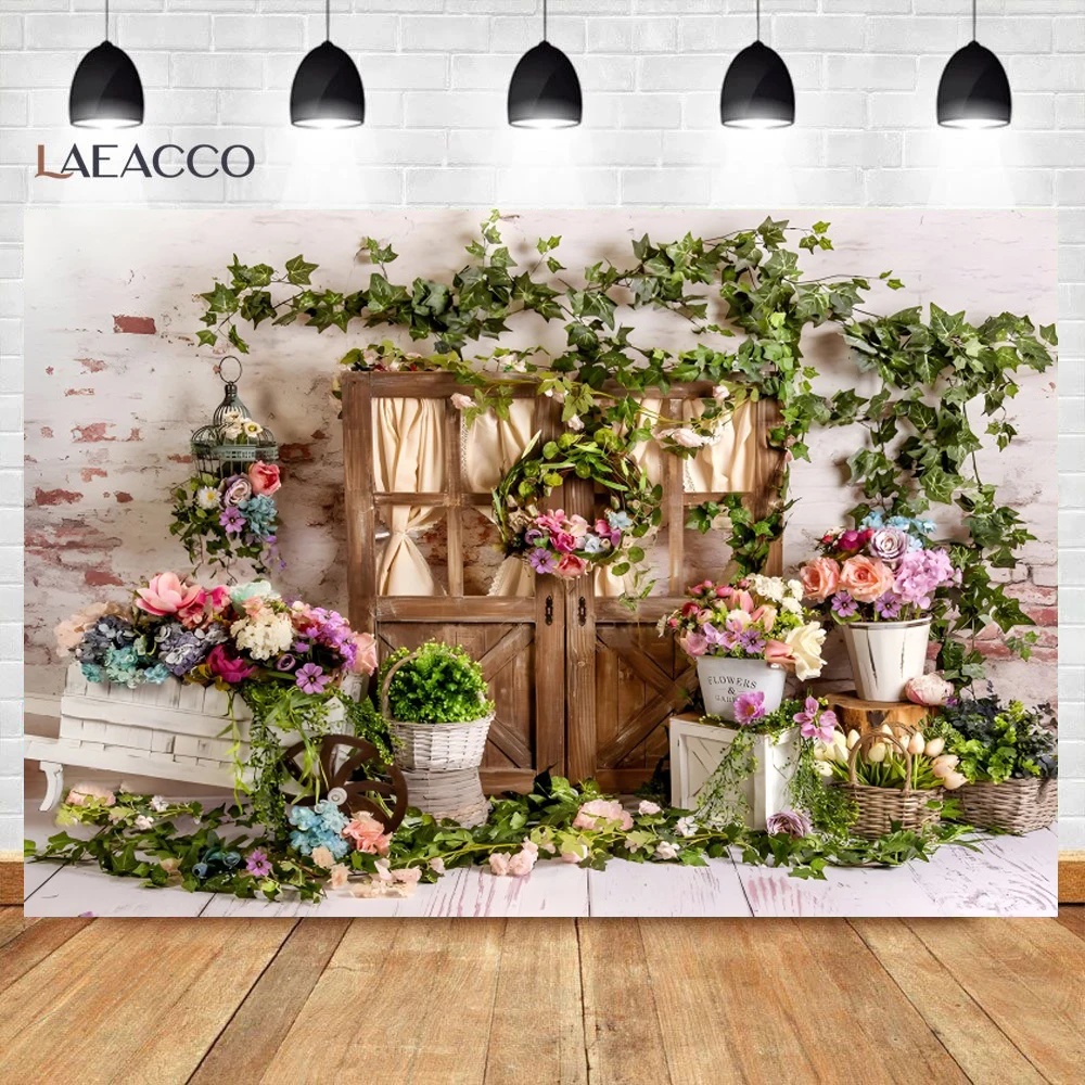 Pink Spring Easter Flowers Wedding Anniversary Photography Backdrop Party Decor Tent Baby Birthday Party Photo Background