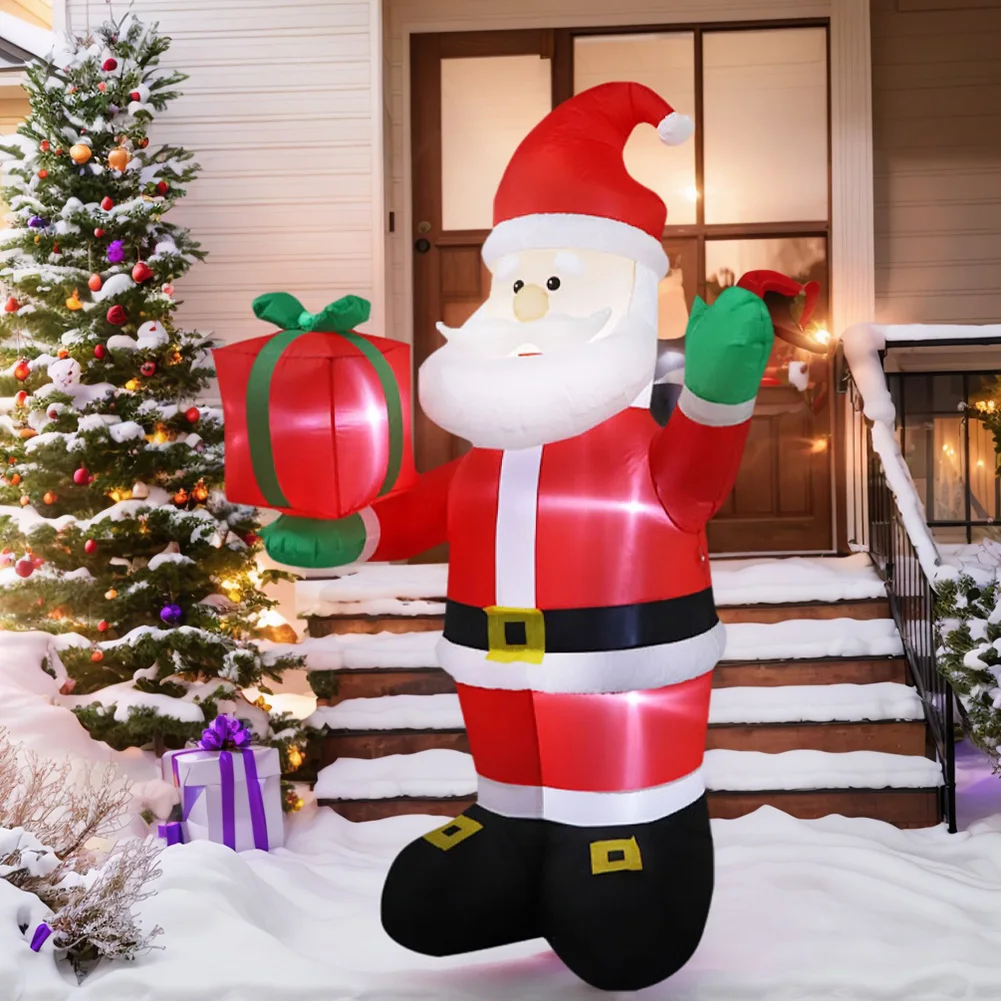 

2,4 м взорвать Санта-Клаус, устойчивый к атмосферным воздействиям мешок для подарков Санта-Клауса, воздушный воздушный надувной Санта-Клаус для двора, сада, лужайки, домашней вечеринки