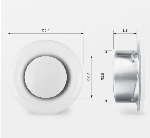 Round Steel Air Vent Cover for Ceiling Installation with Adjustable Flaps to Manage Airflow Direction Effectively