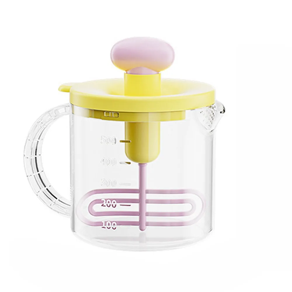

Press-Type Manual Mixing Cup Large Capacity with Scale Manual Egg Beater Stirring Eggs Sturdy Egg Mixing Cup Kitchen Gadget