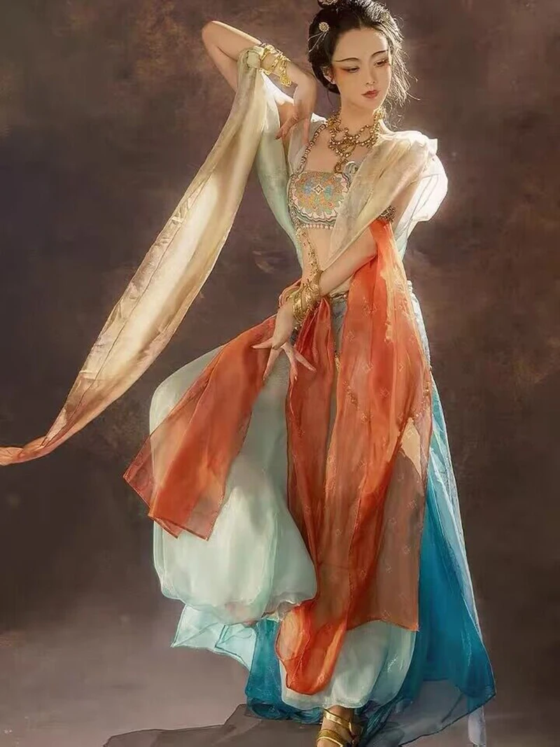 Costumes de cosplay de princesse arabe pour femmes, robe de danse du ventre indienne, ensemble Hanfu bleu, tenue de paupières de fête, festival de grande taille