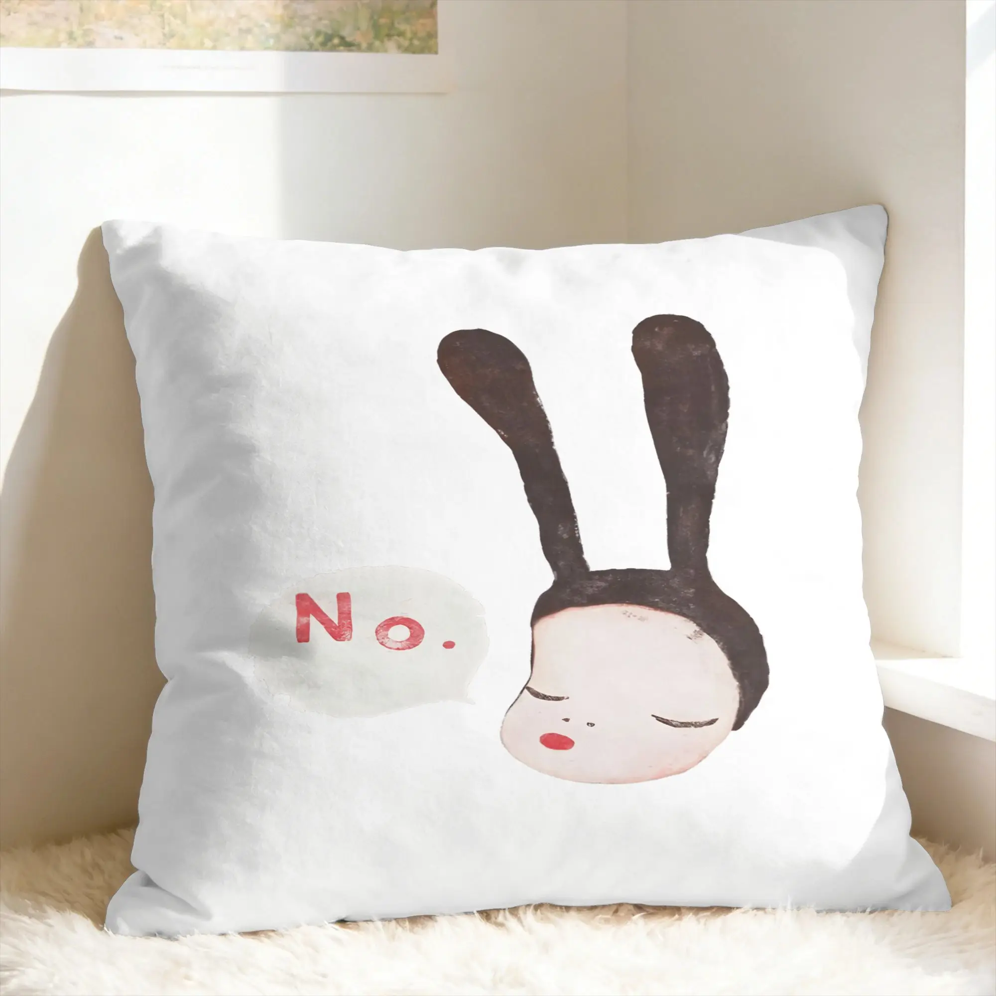 Y-Yoshitomo Nara Pillow Case no Square Pillow Cover For Sofa Bedroom Home Decor Cute Funny Pillowcases