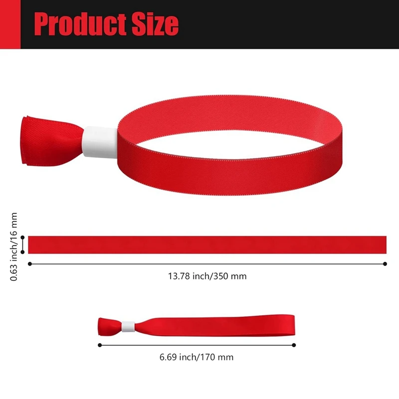 100 Pcs Cloth Event Wristbands, Colored Wrist Bands For Events, For Lightweight Concert Wrist Strap