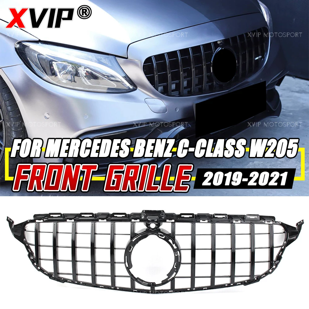

XVIP Glossy Black GTR Style Front Bumper Grille For Mercedes Benz C-Class 2019-2021 W205 S205 C205 A205 AMG C43 C180 C200 C300