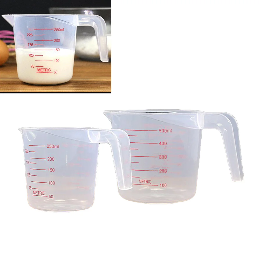 

3 pcs 500Ml 250Ml Plastic Measuring Cups Kitchen Tool For Baking Liquid Measuring Beaker Food Grade Graduated Container Cooking