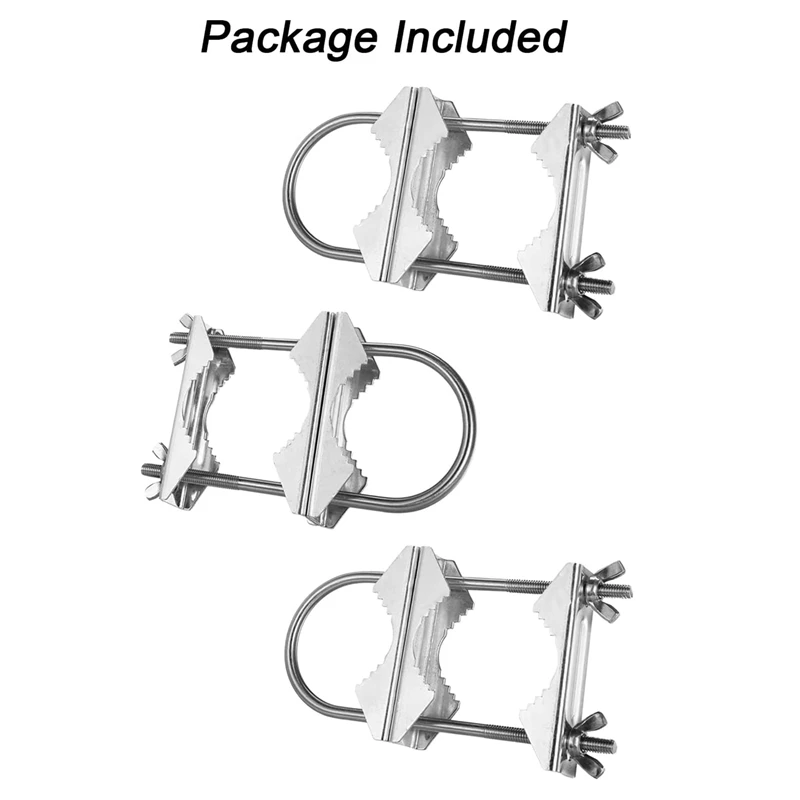 Double Antenna Mast Clamp V Jaw Block With U Bolts Heavy Duty Anti-Rust Mast To Mast Mount Bracket Kit For TV,CB(15 Set)