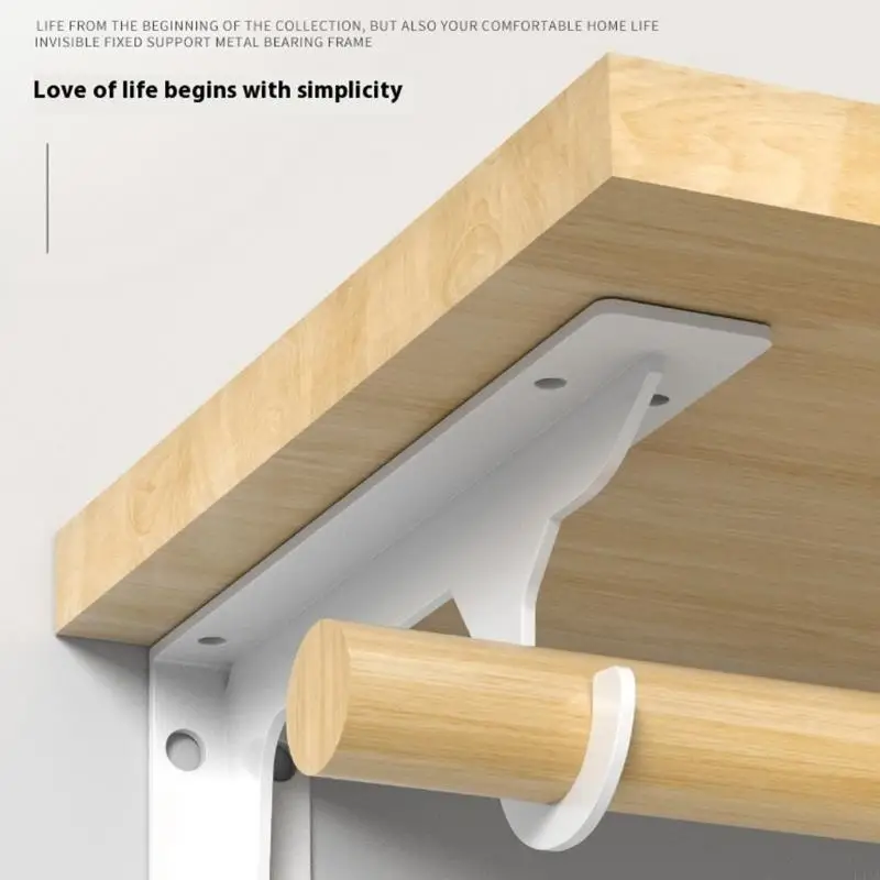 L43A Practiclal Reinforced Triangles Wall Brackets Rustproof Cold Rolled Steel Shelf Supports for Floating Storage Solution