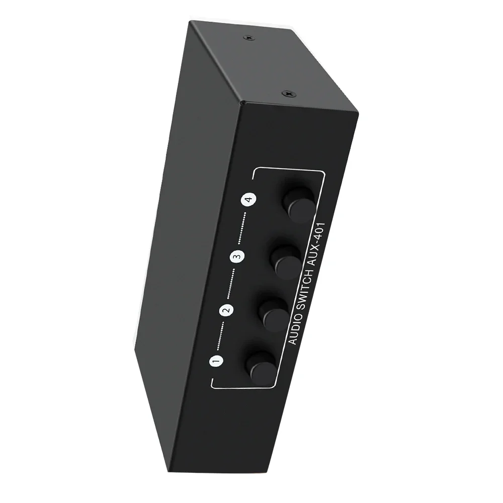 مقسم صوت 1 في 4 خارج RCA L/R Aux مقسم صوت ستيريو 1X4 موزع صوت للكمبيوتر ومكبر صوت DVD