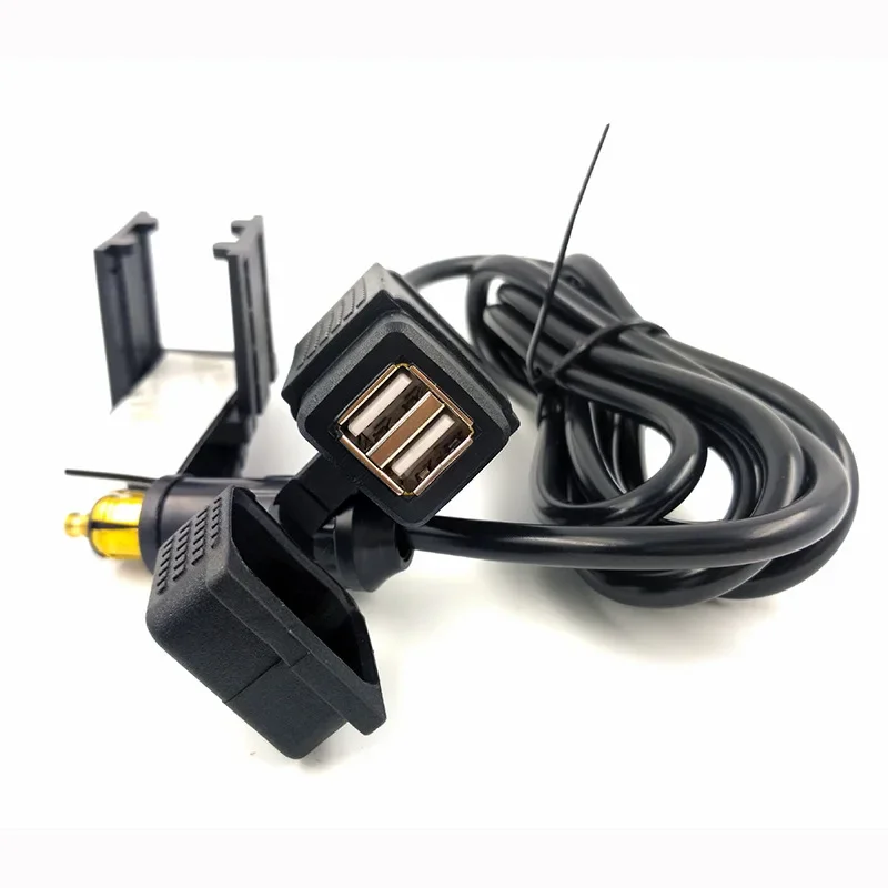 Motorfiets Lader 4.2A Dual Usb Charger Socket Power Adapter Met 160Cm Kabel Voor Bmw Din Hella Plug Telefoon/iphone/Gps