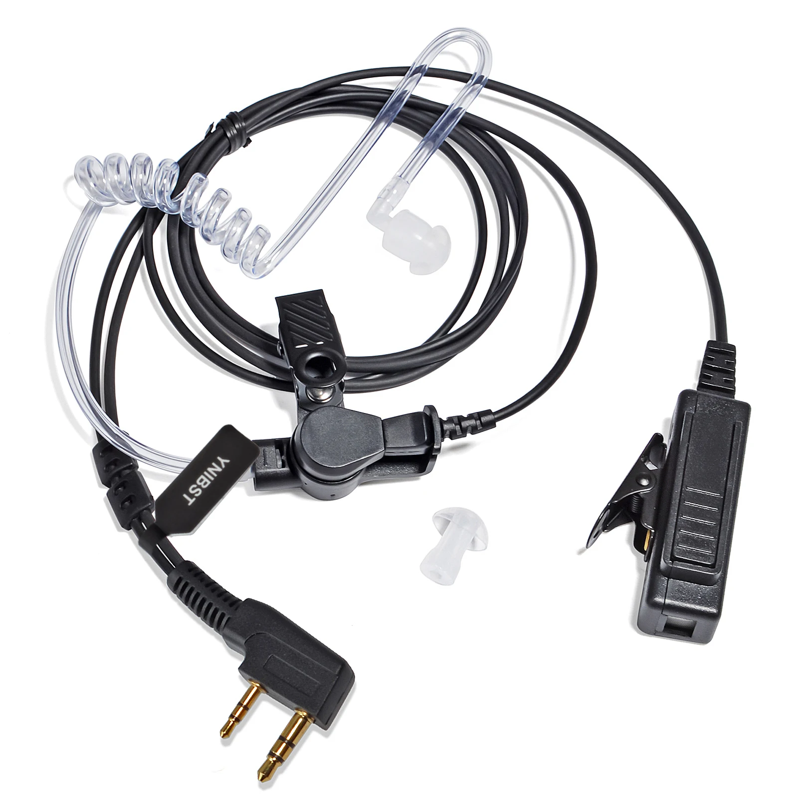 2 Pin K Typ Air Earpiece Covert Acoustic Tube Headset Compatible with Ham CB Radio Baofeng BF-888S UV-5R Kenwood Walkie Talkie