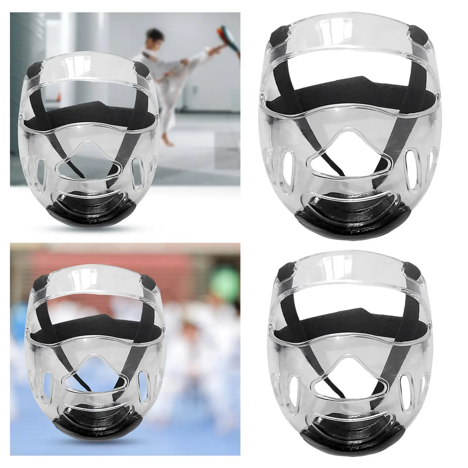 Transparent Taekwondo Face Detachable Protective Mask Head Protector