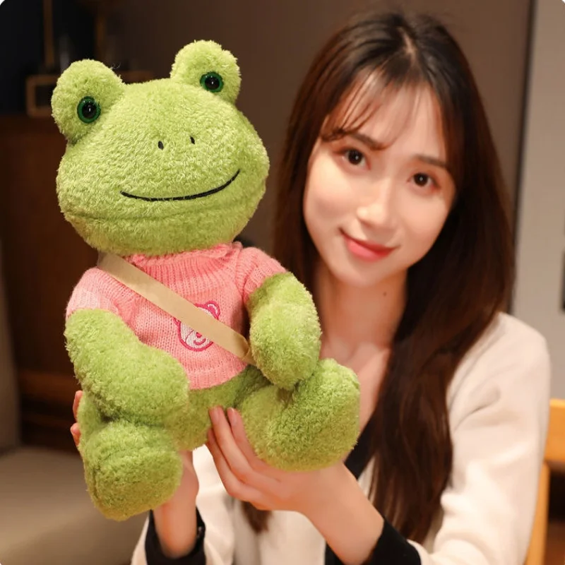 25 سنتيمتر الاطفال الضفدع ألعاب من نسيج مخملي لطيف محاكاة أنيمي الضفدع لعب للفتيات Kawaii RagDoll رقيق محشوة الحيوان الأطفال هدية عيد ميلاد #5