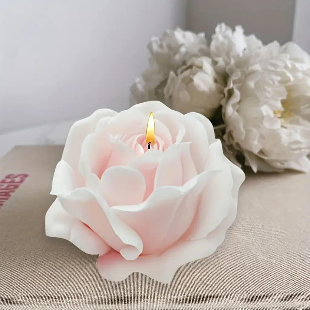 Realistic Rose Mold - Multi-Purpose Resin, Wax, Clay, and Soap Molding Kit, Suitable for DIY Candles, Handmade Soaps, and Dried Flower Crafts - Heat-Resistant and Reusable Flower Mold with Layered Petal Design (Compatible with Candle Making Supplies)