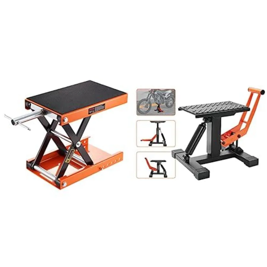 

Подъемник для мотоциклов 1100 фунтов, подставка-домкрат для мотоциклов и кроссовых мотоциклов, для использования в гараже, сверхпрочная сталь с черным покрытием, регулируемый