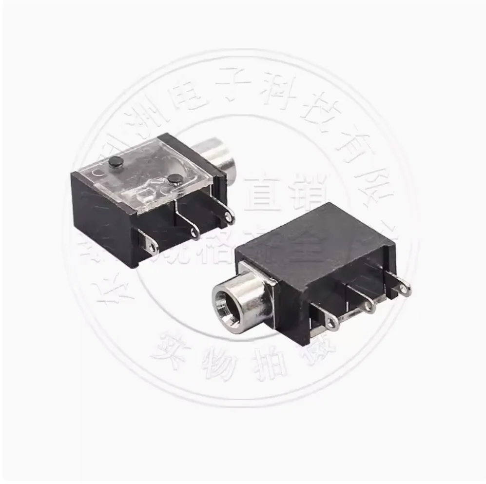 20pcs /  Headphone socket PJ-323 3.5mm caliber 3-pin vertical insertion transparent cover audio socket female socket