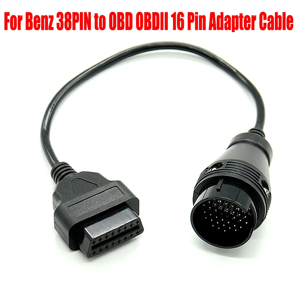 For Benz 38PIN to OBD OBDII 16 Pin Adapter Cable Brand New 30CM Interface Diagnostic Tools