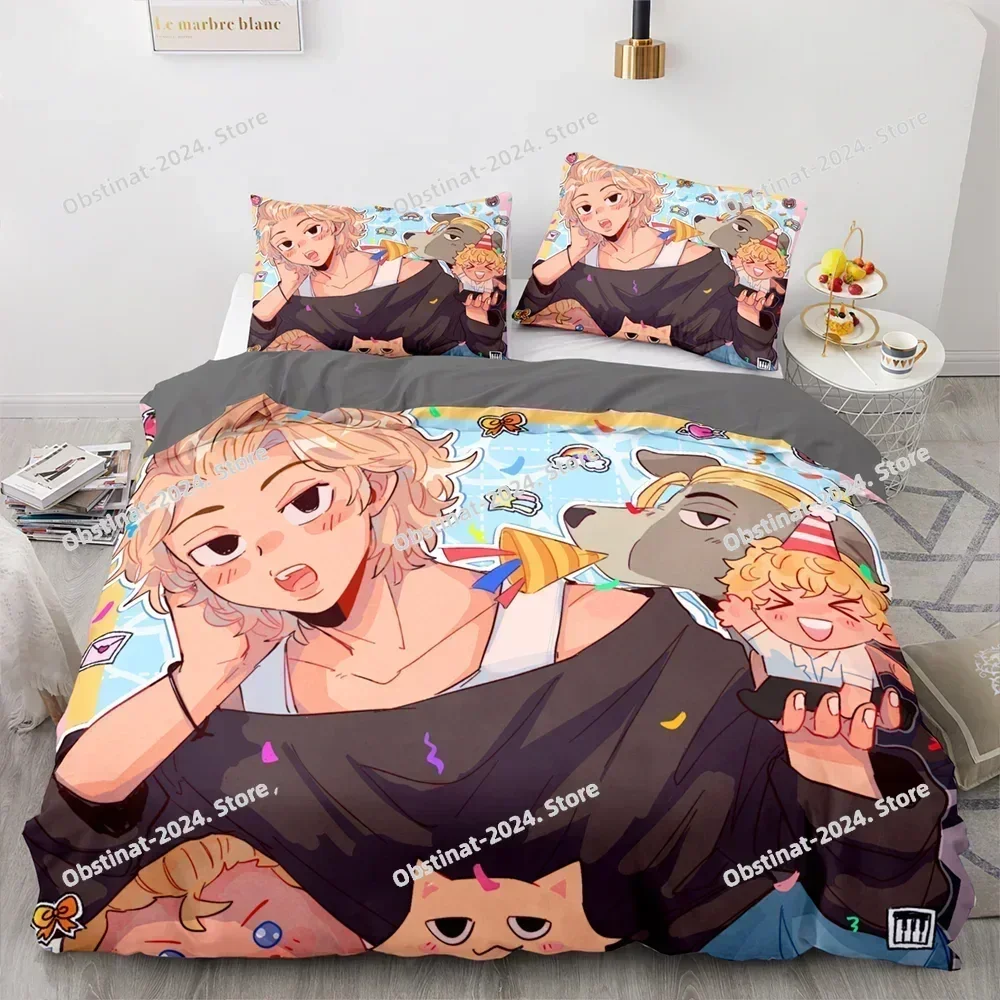 3D Printed Anime Tokyo Avengers Manjiro Sano Bedding Set Boys Girls Twin Queen Size Duvet Cover Pillowcase Bed Kids Adult