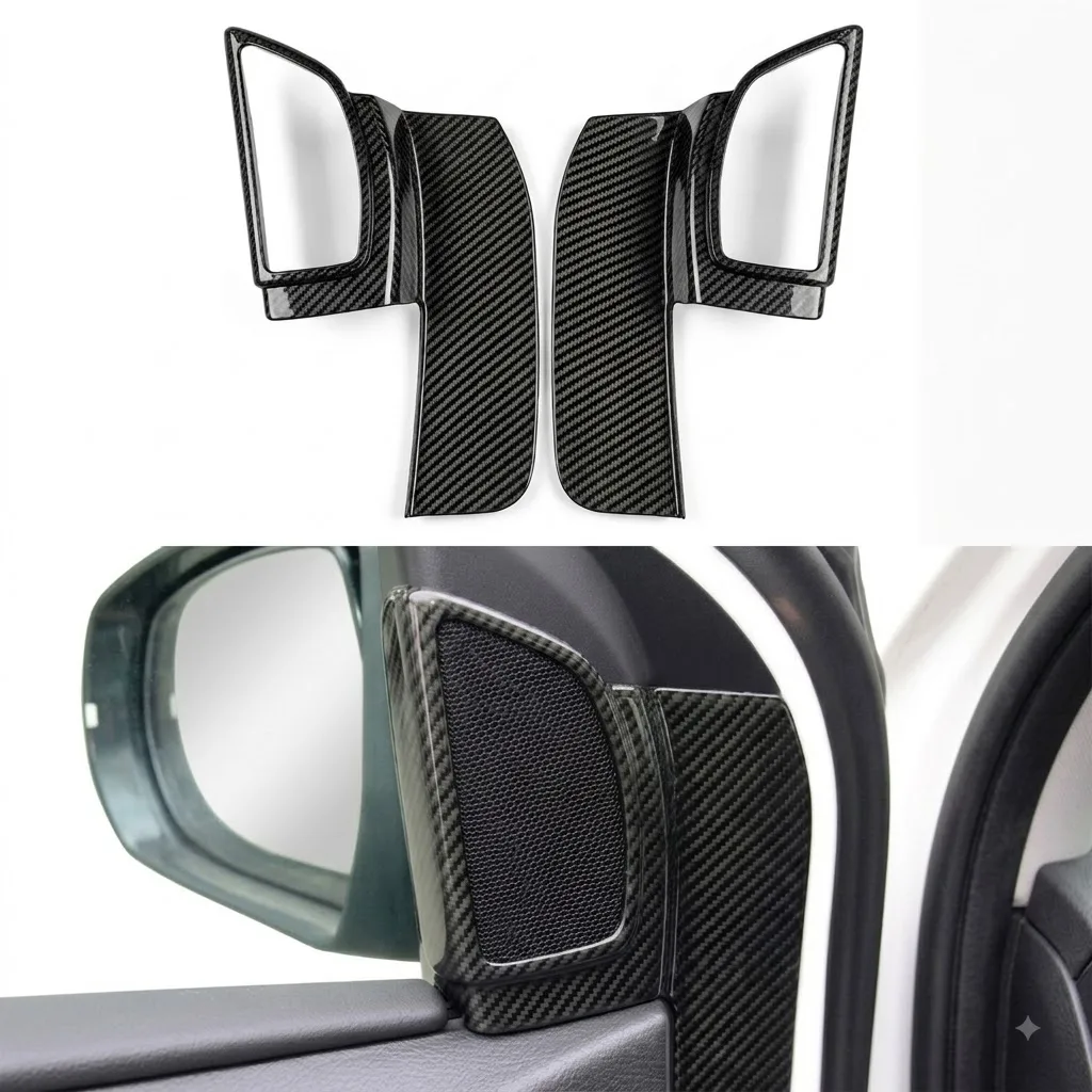 Dry Carbon Fiber Steering Wheel Button Frame Trim Cover For Ford Focus MK3 MK3.5 MK4 MK4.5 ST-Line RS Interior Trim Accessories