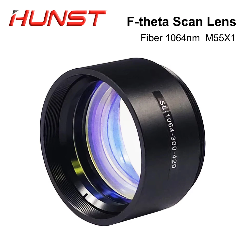 HUNST F-theta Scanning Lens Thread M55 Small Galvo Field Lens for 1064nm Fiber Laser Marking Machine