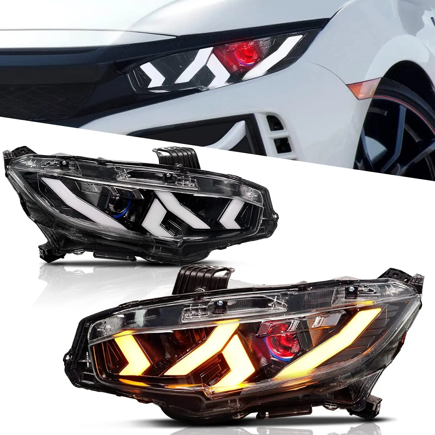 Auto Spare Body Part Car Front LED Head Light Lamp Headlight Headlamp for 10th  2016 2017 2018 2019 2020 2021 2022