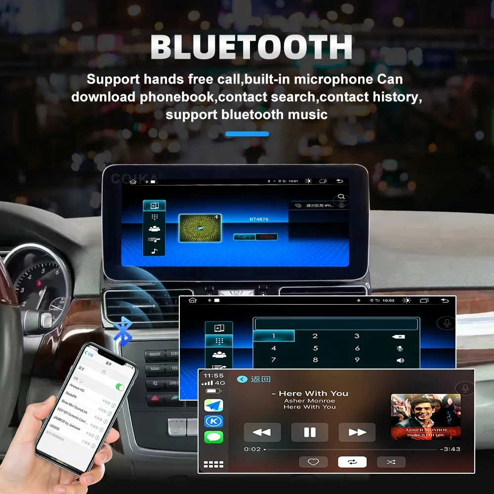 12.3インチAndroidカーDVDプレーヤー、GPS、CarPlay、ダッシュボードマルチメディアシステム搭載、メルセデスベンツML W166、GL X166、GL500、GLEラジオ対応