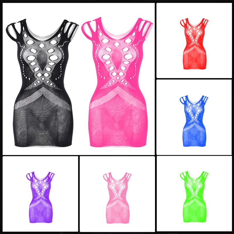 

Женское нижнее белье, эластичное пикантное ночное белье, женское нижнее белье с юбкой, закрывающей бедра, Женское ночное ажурное платье в сеточку для рыбалки