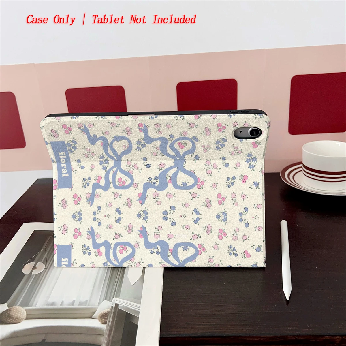 2025 Blue Bow and Small Flower Pattern Print - Suitable for the cases of multiple Apple tablets such as iPad/iPad pro/iPad air