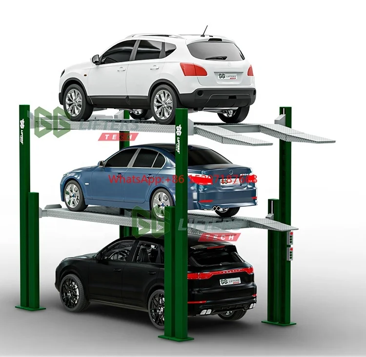 CE approved Car Elevator 4 Post Parking Equipment triple stacker car lift AUTO RACK STORAGE