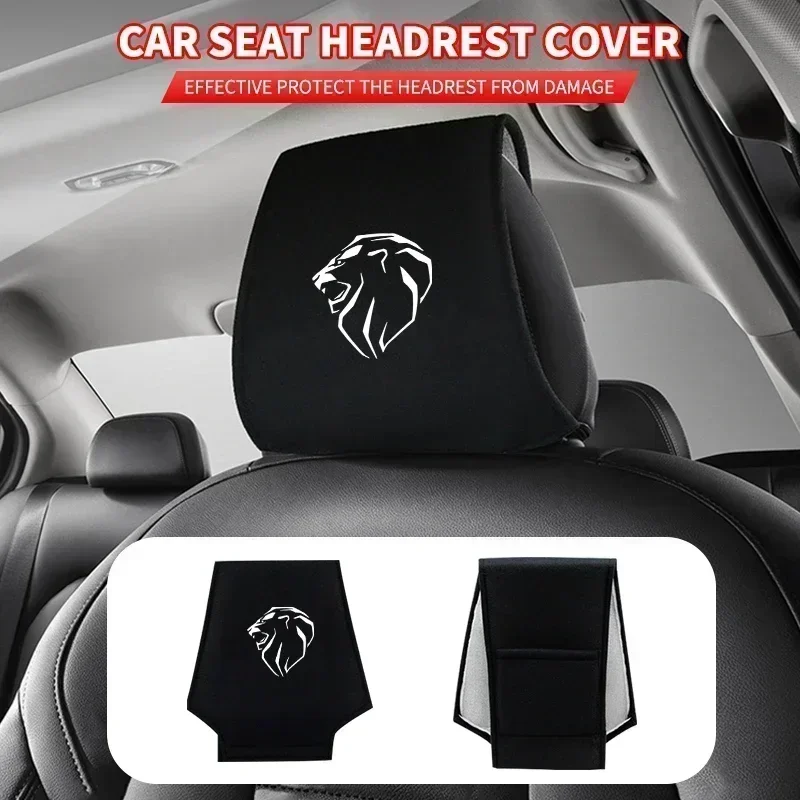 Car Logo Seat Backrest Headrest Cover Pillow Towel For Peugeot RCZ 108 206 207 208 301 306 307 308 406 3008 5008 Accessories