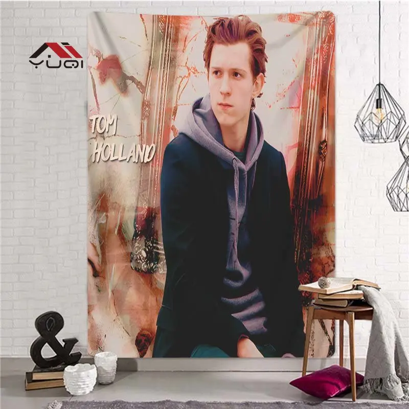 Tom Holland Actor Pattern Wall Tapestry Famous Star Large Size Tapestry Tapestries Living Room Home Decor Tapestri 6 Sizes