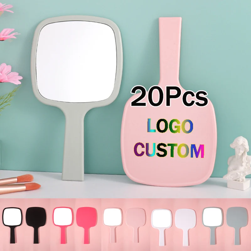Large Rectangular Hand Mirror With Handle 20Pcs Custom Logo Handheld Mirror For Trimming Hair Home And Salon Use Handdle Mirror