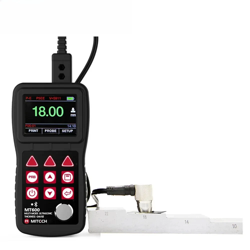 Digits High Precision MT600 Multi-Mode Ultrasonic Thickness Gauge Tester Through Paint & Coatings TFT LCD Range 0.65-600mm