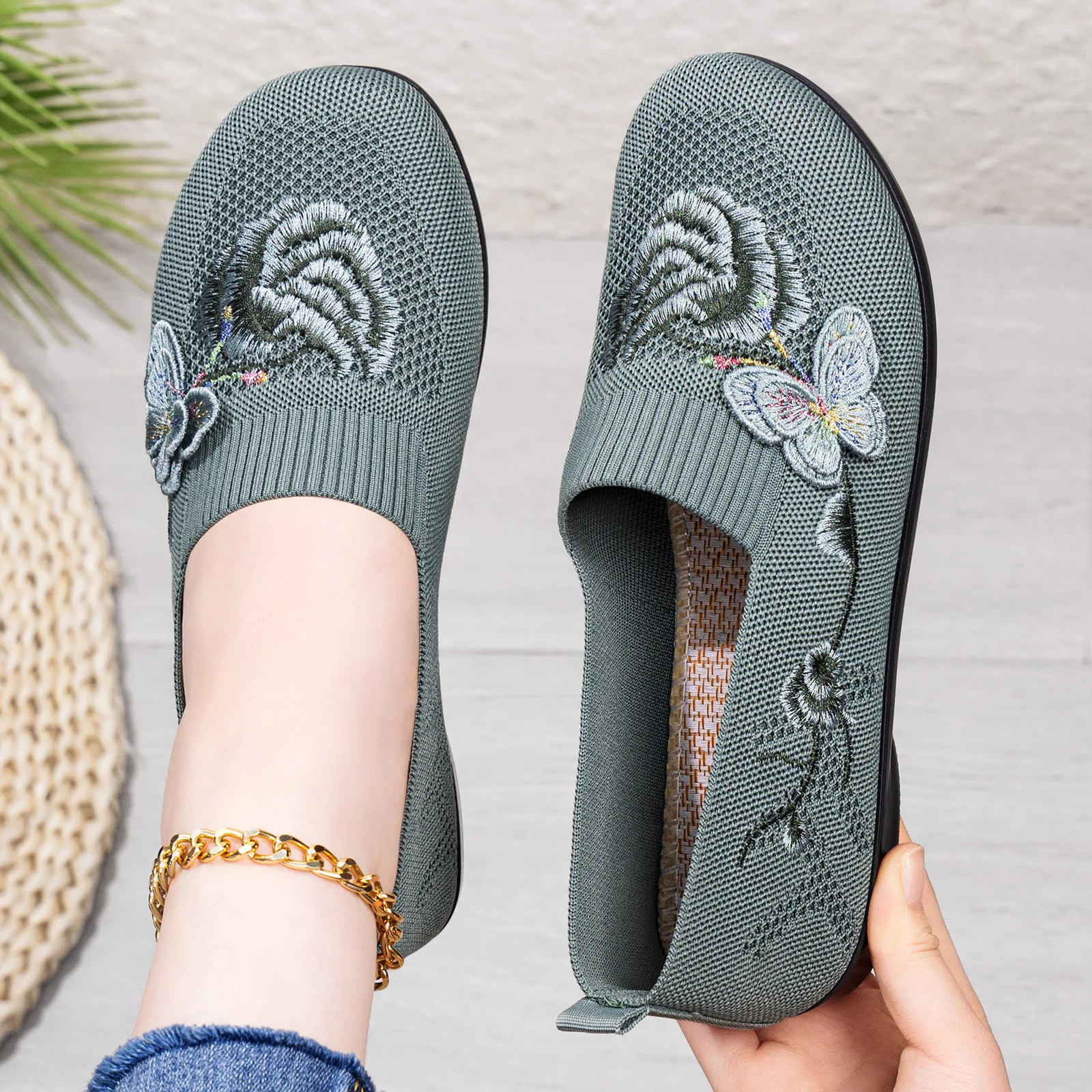 Comfortable Flat Ankle Boots For Women Breathable Butterfly Mesh_voghion.com